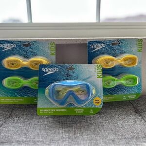 Speedo Kids Blue Mask and Yellow Green Goggles Set